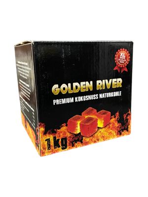GOLDEN RIVER Carbone per Narghile' al Cocco Naturale 64pz 1kg GOLDEN RIVER Carbone per Narghile' al Cocco Naturale 64pz 1kg