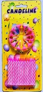 DE FILIPPO Candeline Rosa Con Supporto 12unt x1blister