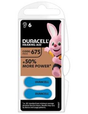 DURACELL Pile Acustiche 675 1.45V Azzurro blx6pz