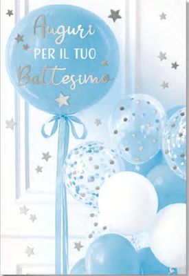 Biglietti Augurali Battesimo Palloncini 12Unt Biglietti Augurali Battesimo Palloncini 12Unt