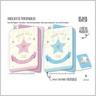 Biglietti Augurali Battesimo bimba 2 Sogg. 12Unt