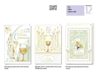 Biglietti Augurali COMUNIONE 2 Sogg. con PORTASOLDI 12Unt Biglietti Augurali COMUNIONE 2 Sogg. con PORTASOLDI 12Unt