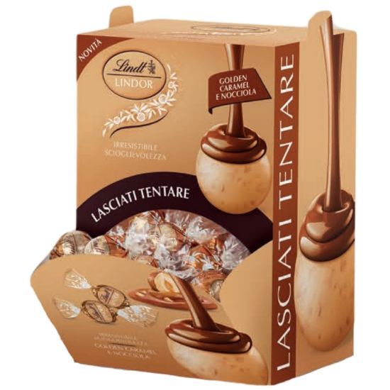 LINDT Boules LINDOR GOLDEN CARAMEL e NOCCIOLA 96pz Bocca di Lupo