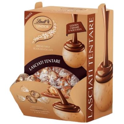 LINDT Boules LINDOR GOLDEN CARAMEL e NOCCIOLA 96pz Bocca di Lupo