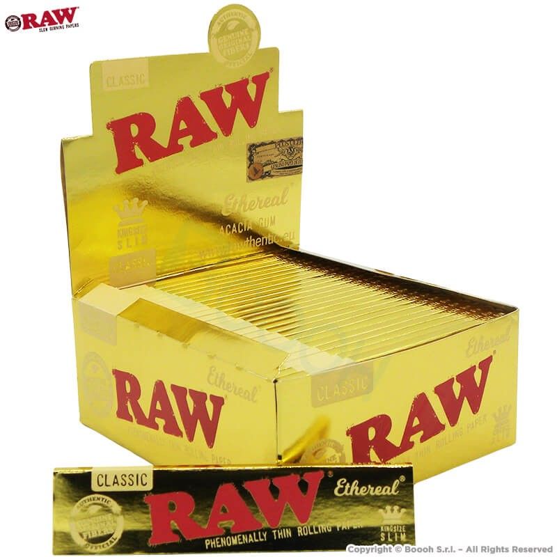 RAW Cartina Lunga KS Slim ETHEREAL GOLD scx50pz RAW Cartina Lunga KS Slim ETHEREAL GOLD scx50pz