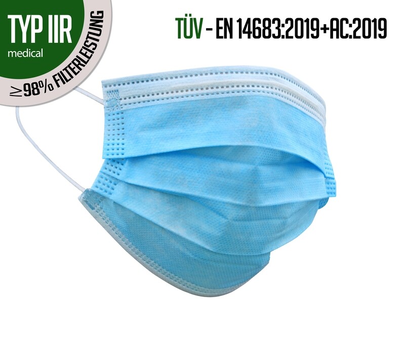TYP IIR Atemschutzmasken 50er Packung TYP IIR Atemschutzmasken 50er Packung