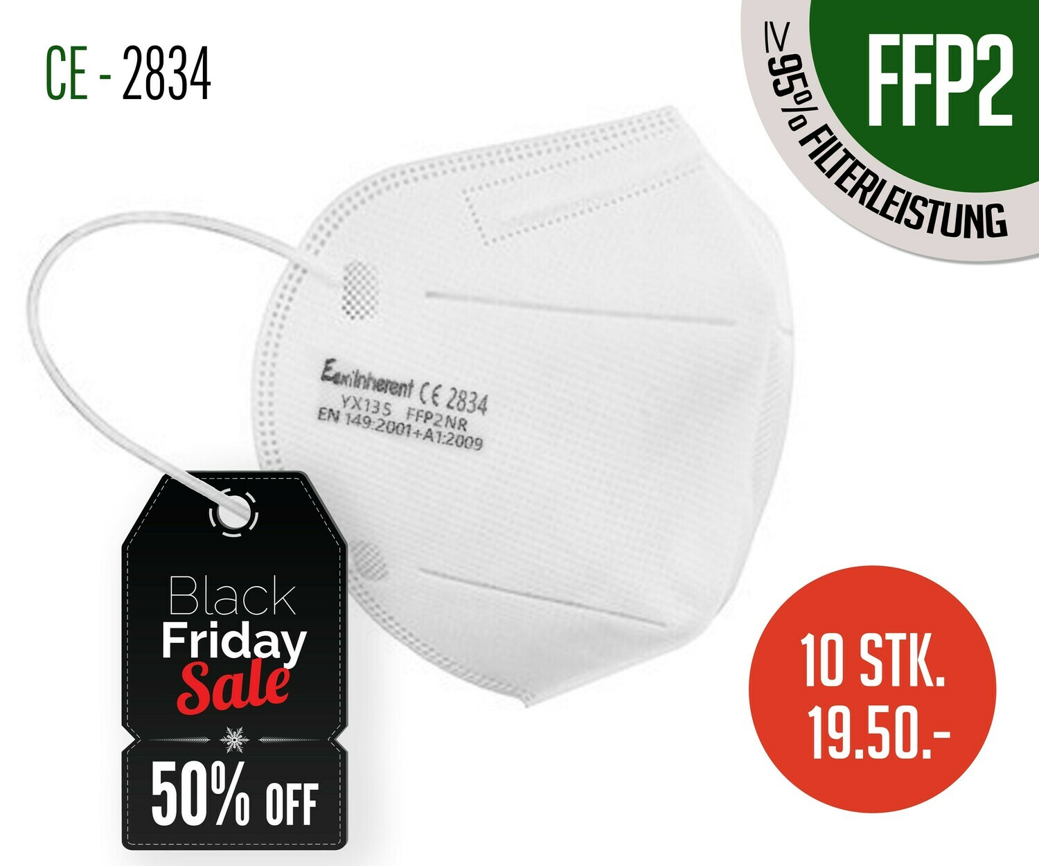 Mascherina respiratoria di protezione KN95 (FFP2) - confezione da 10 pz. Mascherina respiratoria di protezione KN95 (FFP2) - confezione da 10 pz.