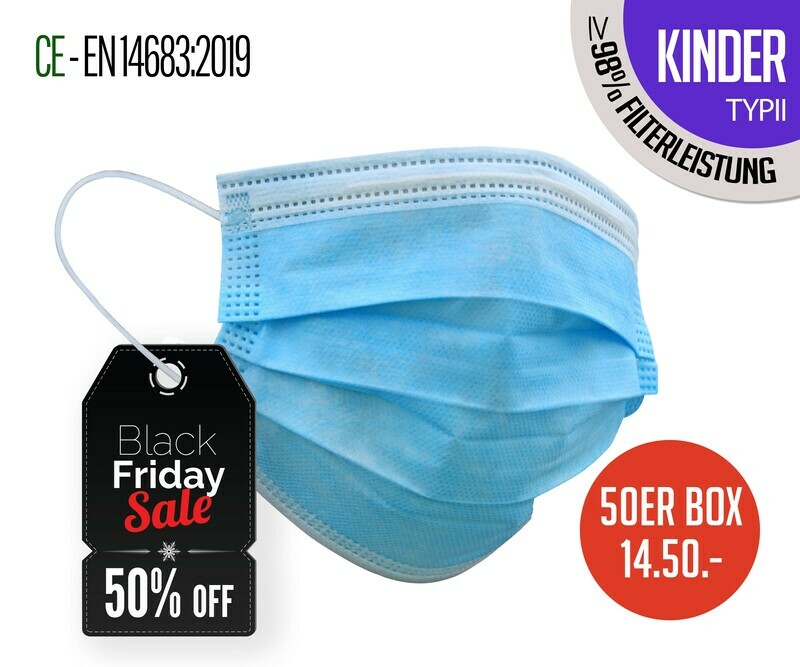 Kinder - TYP II Atemschutzmasken 50er Packung Kinder - TYP II Atemschutzmasken 50er Packung