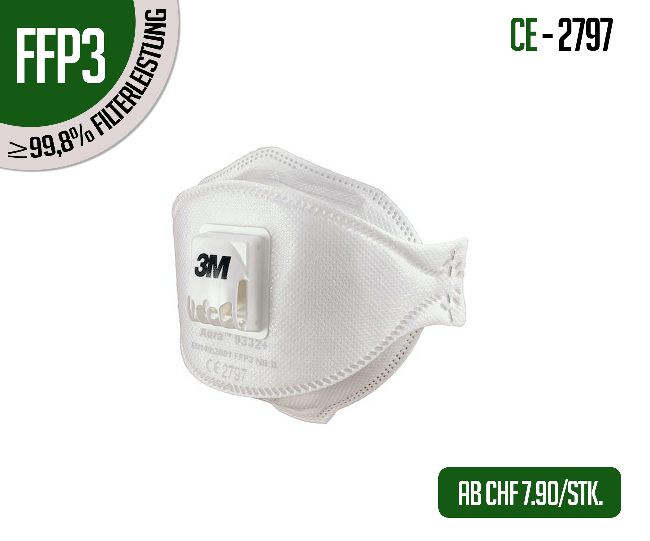 FFP3-Atemschutzmaske von 3M | Schutzmasken.ch | Schutzmasken kaufen | FFP2  Maskekaufen | Schutzmasken online Shop