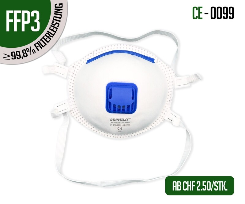 Atemschutzmasken FFP3 mit Ventil 10er Packung Atemschutzmasken FFP3 mit Ventil 10er Packung