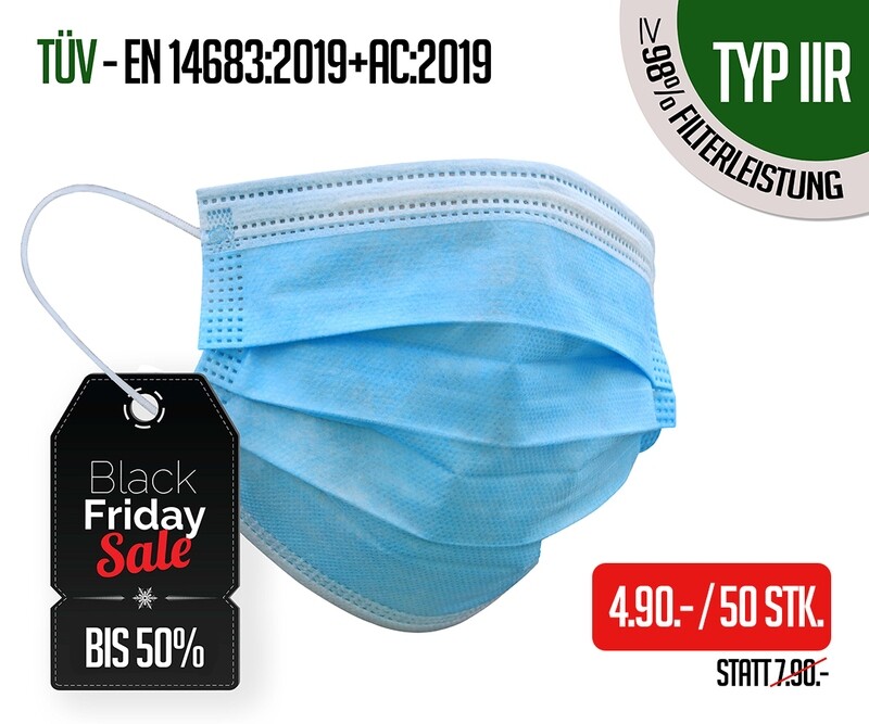 TYP IIR Atemschutzmasken - 50er Packung TYP IIR Atemschutzmasken - 50er Packung