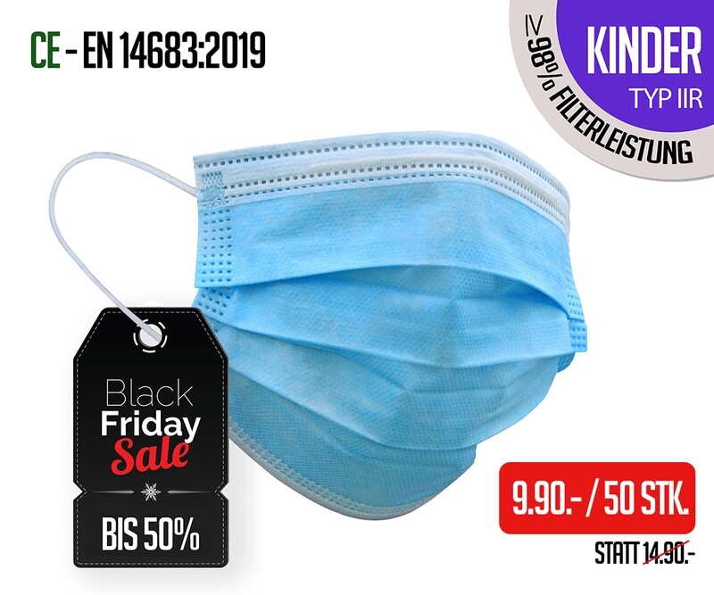 Kinder - TYP IIR Atemschutzmasken 50er Packung Kinder - TYP IIR Atemschutzmasken 50er Packung