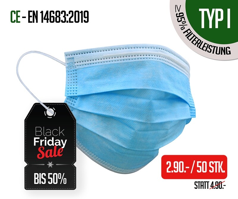 TYP I - Atemschutzmasken 50er Packung (solange Vorrat) TYP I - Atemschutzmasken 50er Packung (solange Vorrat)