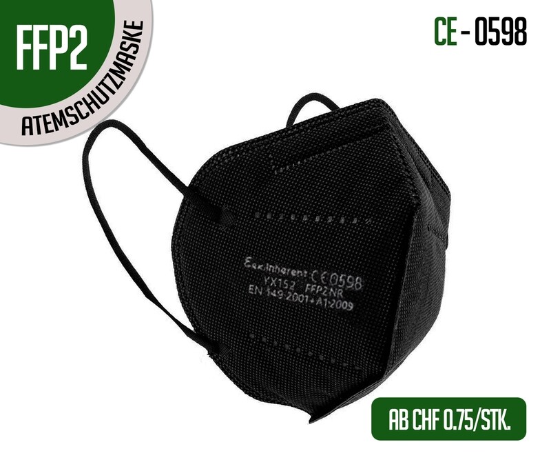 Mascherina respiratoria di protezione FFP2 nero - confezione da 10 pz.