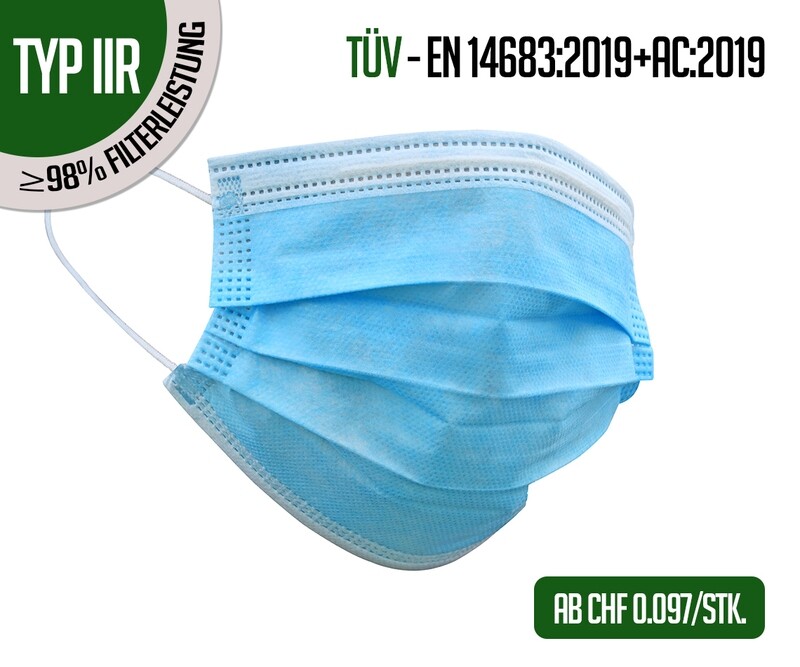 TYPE IIR respiratory protection masks - pack of 50
