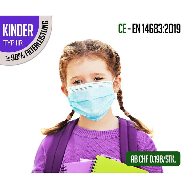 Kinder - TYP IIR Atemschutzmasken 50er Packung