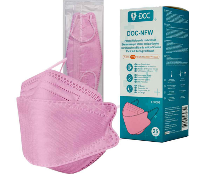 DOC NFW FFP2 masks - Pink - Box of 25