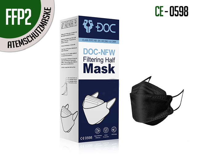 DOC NFW FFP2 Masks - Black - Box of 30