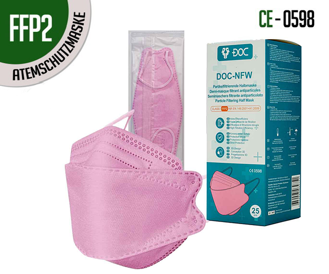 DOC NFW FFP2-Masken - Pink - 25er Box