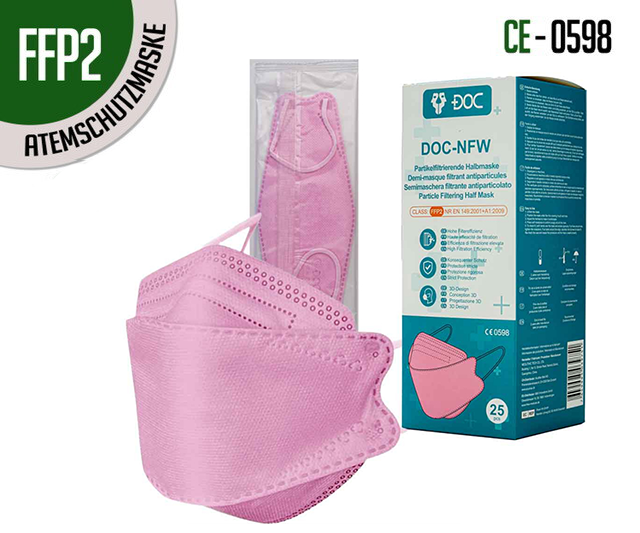 DOC NFW FFP2-Masken - Pink - 25er Box DOC NFW FFP2-Masken - Pink - 25er Box