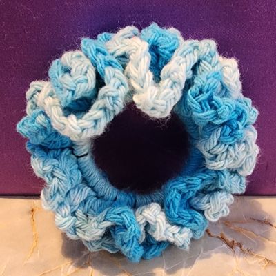 Ocean Waters Crochet Hair Scrunchies