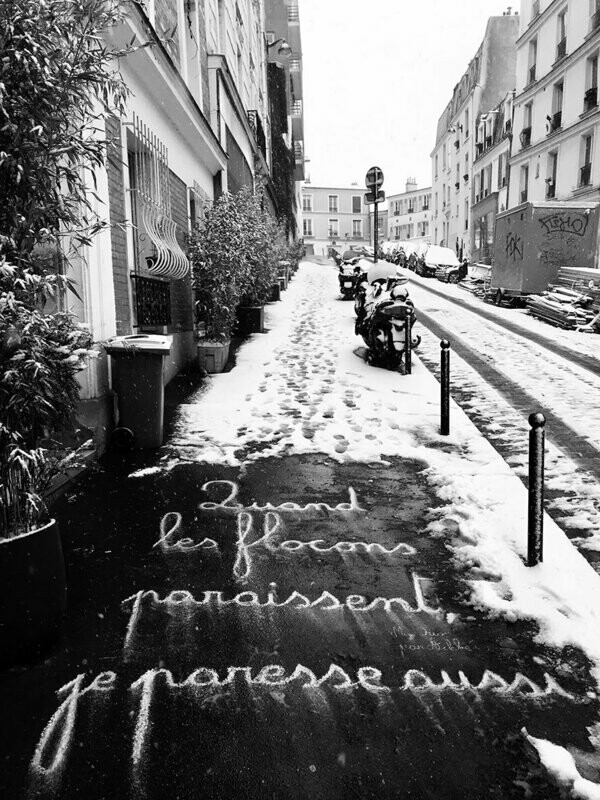 Quand les flocons paraissent, je paresse aussi - 28,5 X 38 cm limité à 2 exemplaires