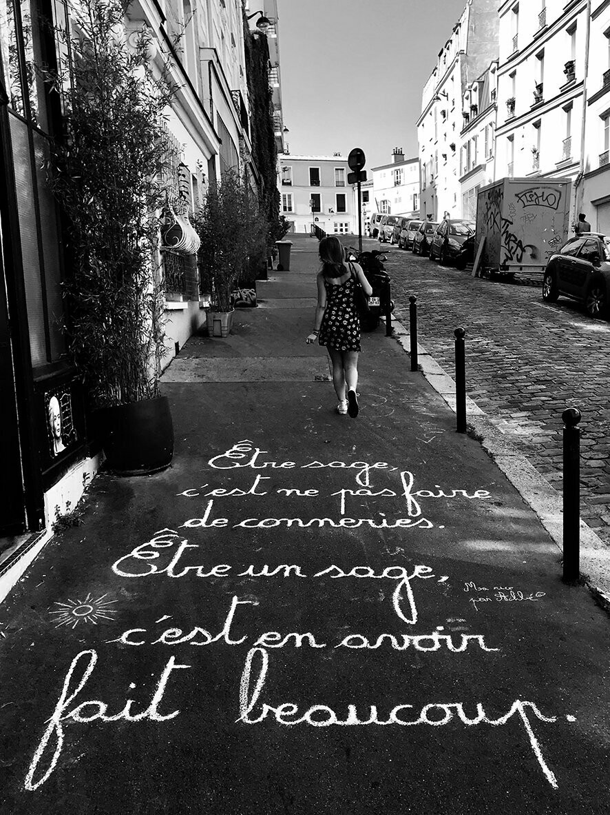 Être sage, c'est ne pas faire de conneries. Être un sage, c'est en avoir fait beaucoup - 90 X 120 cm limité à 1 exemplaire