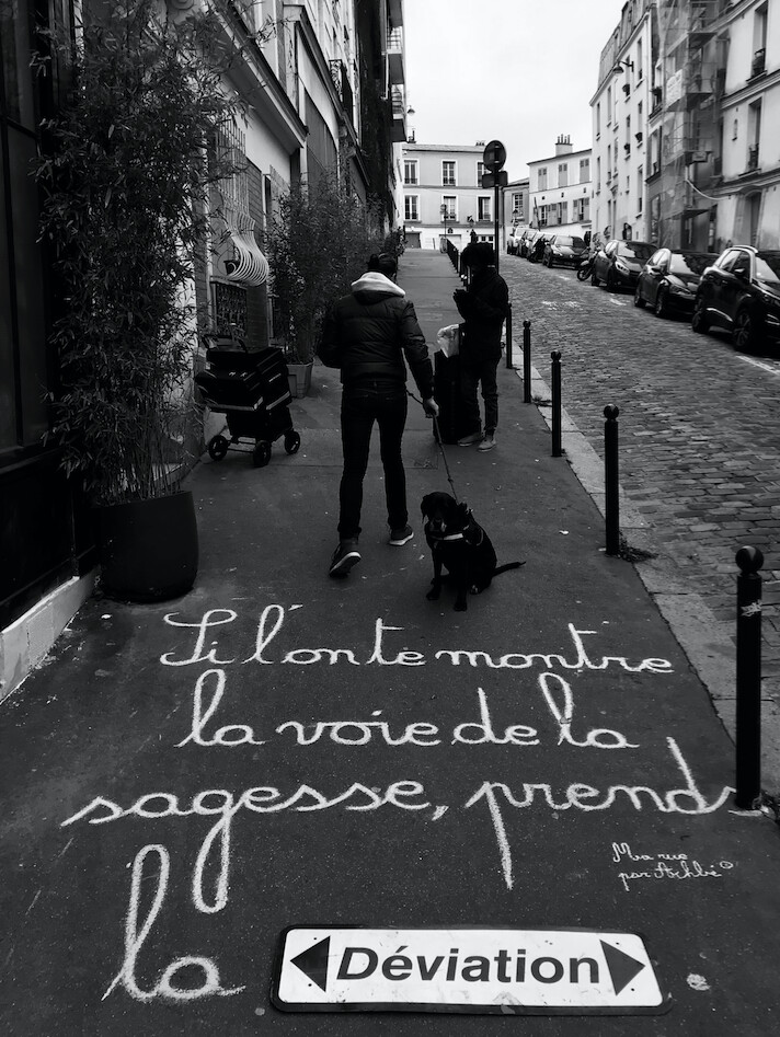 Si l'on te montre la voie de la sagesse, prends la « Déviation » 
 - 28,5 X 38 cm limité à 2 exemplaires