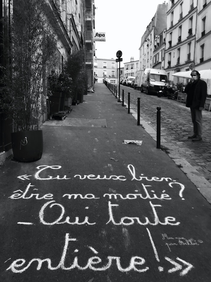 Tu veux bien être ma moitié ? 
- Oui, toute entière. - 37,5 X 50 cm limité à 15 exemplaires