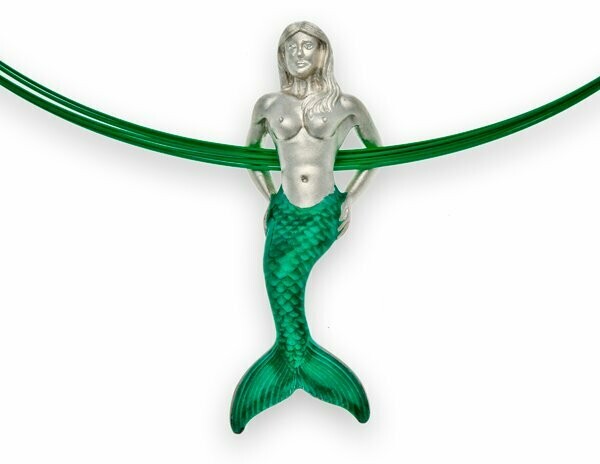 Sirena esmaltada verde