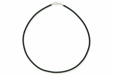Rubber necklace 2 mm, snap hook silver 925