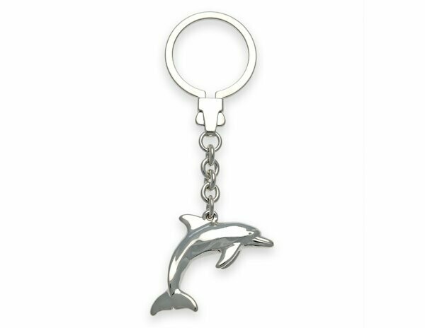 Schlüsselanhänger Delfin Silber