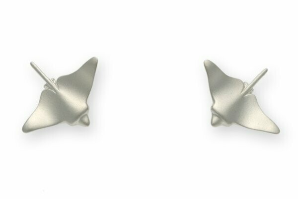 Eagle Ray Ear Studs Eagle ray stud earrings in solid 925 silver, handcrafted, scuba collection by STEFAN WIESSMEYER - schmuck, 16 mm wingspan