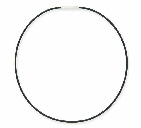 Rubber Necklace Bayonet (2 mm) Silver 925