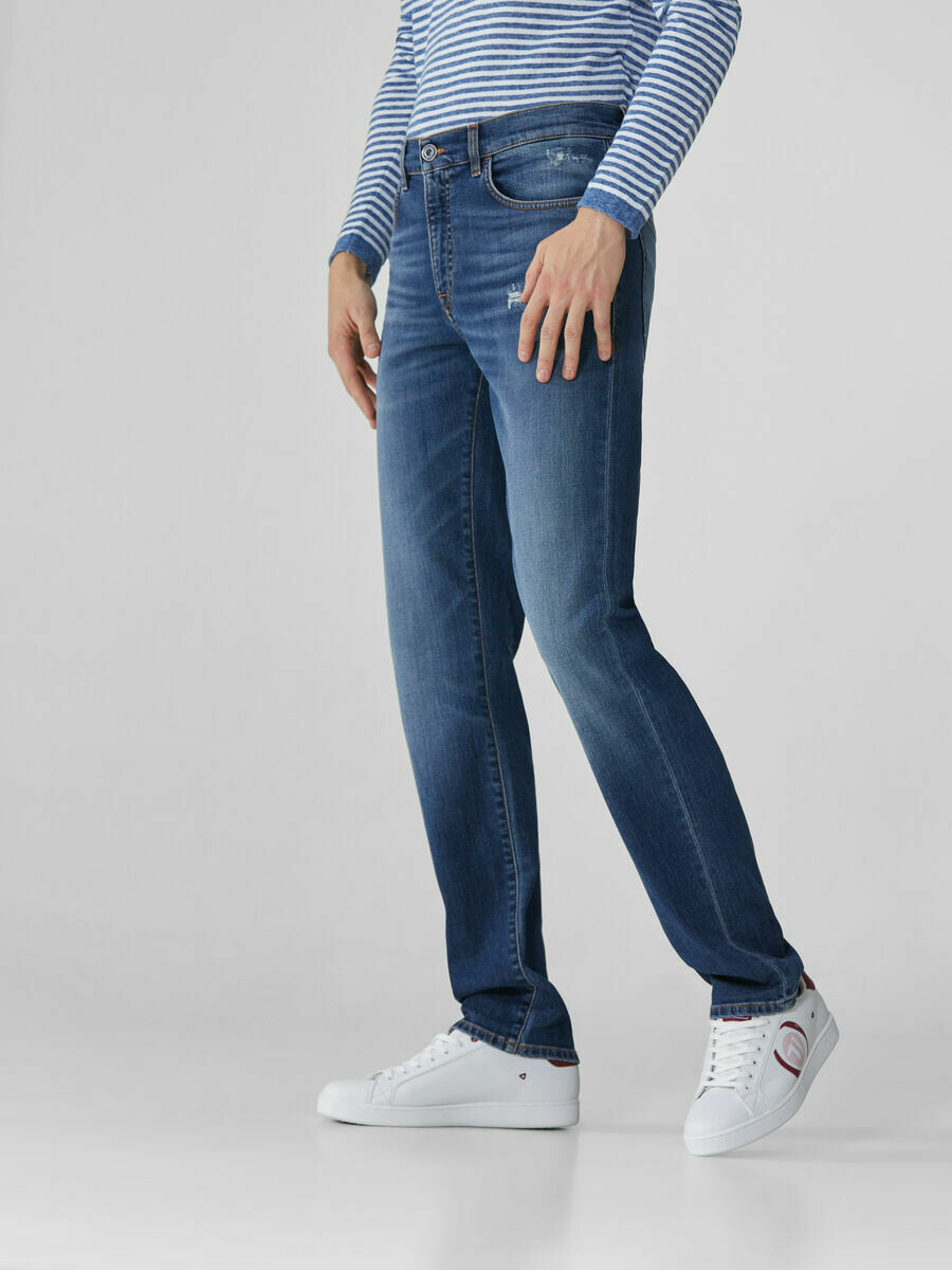 Icon 380 cotton denim jeans with logo