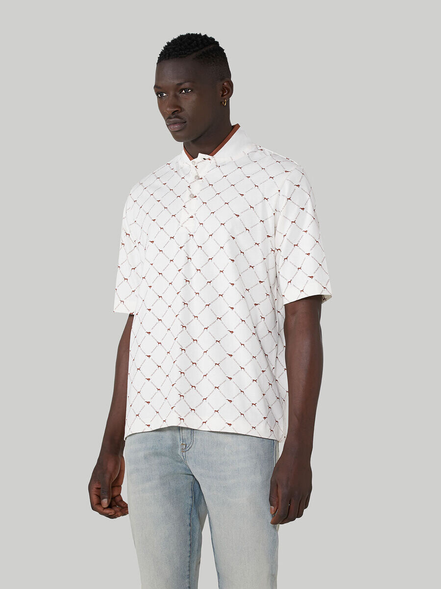Oversized cotton T-shirt with Levriero print