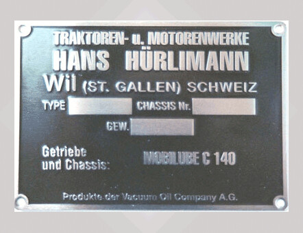 Metallschild &quot;Chassischild&quot;