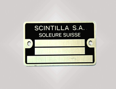 Metallschild "Scintilla"