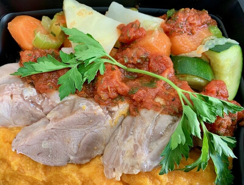 Poulet Louisiane aux épices cajun purée de patate douce