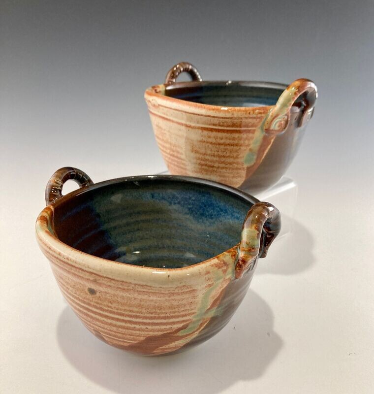 Bowl - Altered, handled dip, Stellar Rust