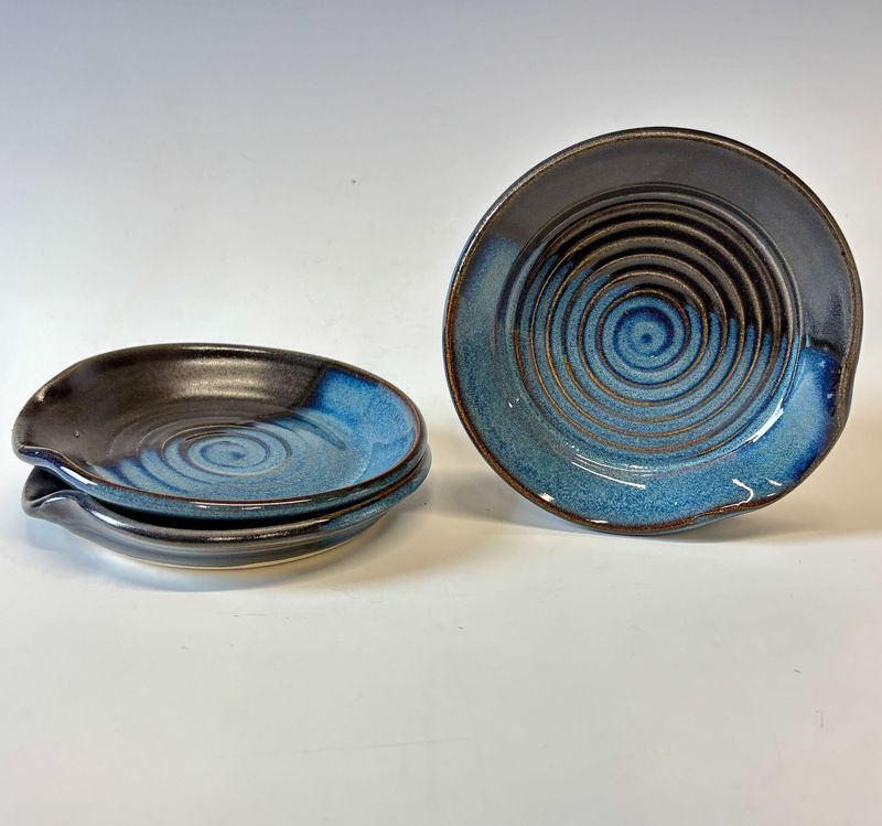 Spoon Rest - Tidal Flats/Floating Blue Spoon Rest - floating blue and tidal flats glaze combo