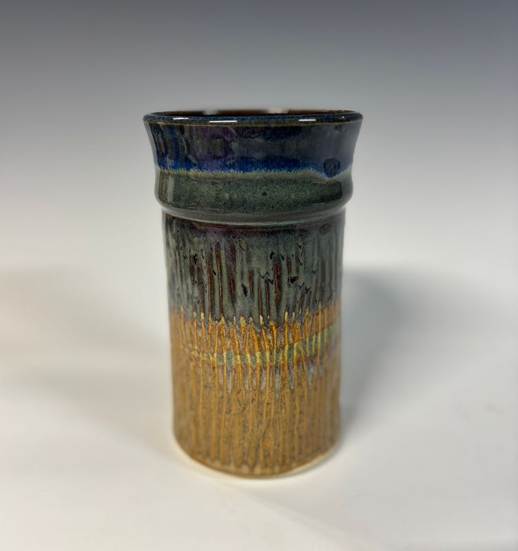 Vase, Small Carved Cylinder Vase, Small Carved Cylinder