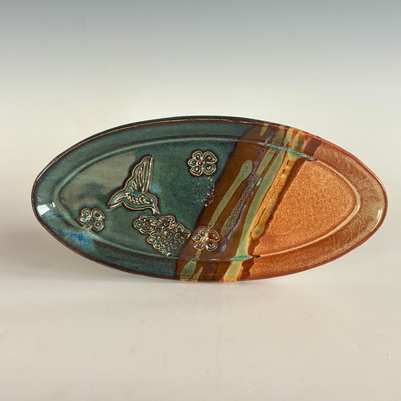 Serving Plate - Oval, Hummingbird