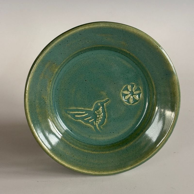 Plate - Mini, Hummingbird, Green