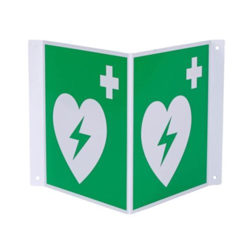 Rettungszeichen E010 (AED) Nasenschild 20x20 Rettungszeichen E010 (AED) Nasenschild 20x20