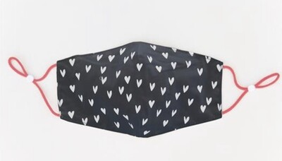 Caroline Gardner Face Mask Charcoal Hearts Caroline Gardner Face Mask Charcoal Hearts