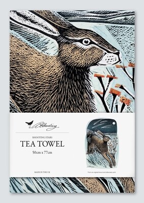 Angela Harding Tea Towel  Hare Shooting Stars