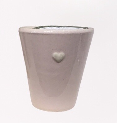 Jane Hogben Candle white heart on Rose