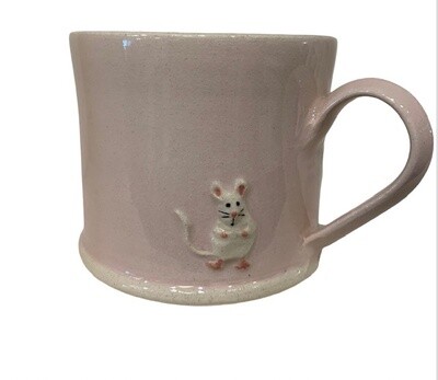 Jane Hogben Espresso Mug - Mouse on Pink