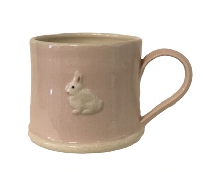 Jane Hogben Espresso Mug - Bunny on Pink